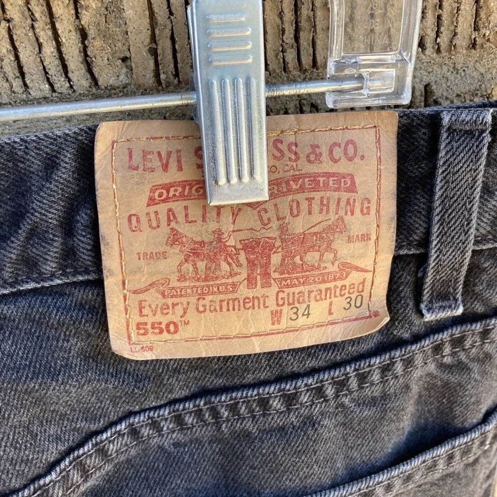 Levis 550‎ Jeans Mens 34x30 (Measured 32x28.5) Black Relaxed Fit Vintage Y2K